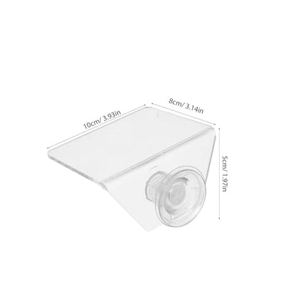 Kichvoe Aquarium Floating Shelf: Fish Tank Acrylic Ledge Plants Holder with Suction Cup - 4x3.2x2in Transparent Ledge for Aquarium Coral Aquatic Plants Moss - size: 10.00X8.00X5.00CM