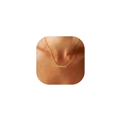DayOfShe Custom Tiny Name Necklaces for Wedding Bridesmaid Gifts Best Friend Birthday Gifts, 18K Gold Plated Dainty Name Necklace Personalized Christmas Jewelry Gifts - color: Sparkle Twist Chain