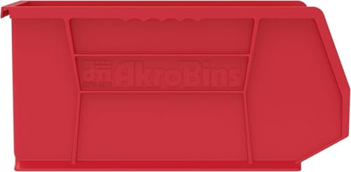 Akro-Mils 30240 AkroBins Plastic Storage Bins, 15"x8"x7", Red, 12-Pack - color: Red