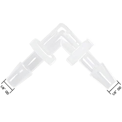 1/8" Hose Barb 90 Degree Elbow L Fitting, Equal Barbed Joint Splicer Mender Adapter Union Adapter for Boat Aquarium Fuel Gas Liquid Air (Pack of 5) - size: 1/8 Inch