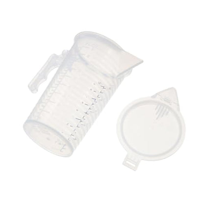 Plastic Measuring Pitcher, Clear Measuring Cup with Spout & Handle Liquid Measuring Container with Cover for Water, Wine, Milk, Oil Kitchen Tool(500ML)