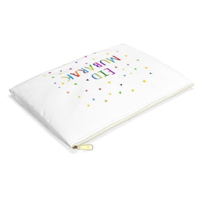 3dRose Eid Mubarak - happy Eid blessing after Ramadan Islamic Muslim holidays Accessory Pouch Large - size: Large