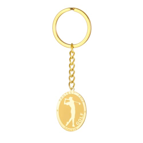Dreamtimes St. Sebastian Medal Keychain for Men Women Stainless Steel Religious Saint Patron of Athletes Catholic Keychain - style: Golf-g