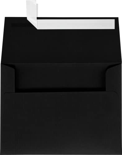 LUXPaper A7 Invitation Envelopes | Peel & Press | 5 1/4" x 7 1/4" | Black Linen | 80lb. Text | 1,000 Qty - color: Black Linen, size: 1000 Qty.