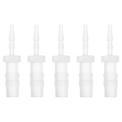 1/16" to 3/16" Hose Barb Fitting Hose Straight Reducing Coupler | 5 Pcs, Plastic, Clear, Fits 1/16" to 3/16" ID Flexible Tube, Barb Reducer Fitting, for Aquarium, Fountain, Drip Irrigation - size: 1/16"-3/16"