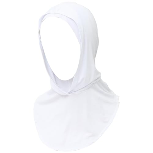 dPois Plain Ready To Wear Amira Hijab for Women Soft Muslim One Piece Instant Hijab Headscarf for Daily Wear - color: White