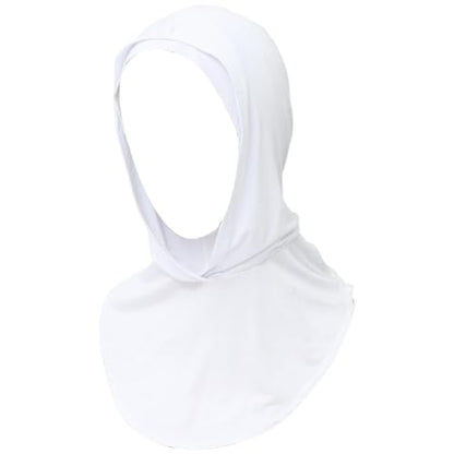 dPois Plain Ready To Wear Amira Hijab for Women Soft Muslim One Piece Instant Hijab Headscarf for Daily Wear - color: White