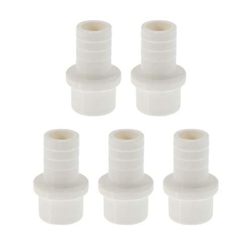 Plastic Hose Barb Fitting 1-1/4" x 1" Barb OD Straight Through Pipe Connector White 5 Pcs - color: White, size: 1-1/4"x 1" OD