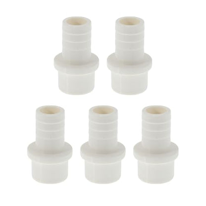 Plastic Hose Barb Fitting 1-1/4" x 1" Barb OD Straight Through Pipe Connector White 5 Pcs - color: White, size: 1-1/4"x 1" OD