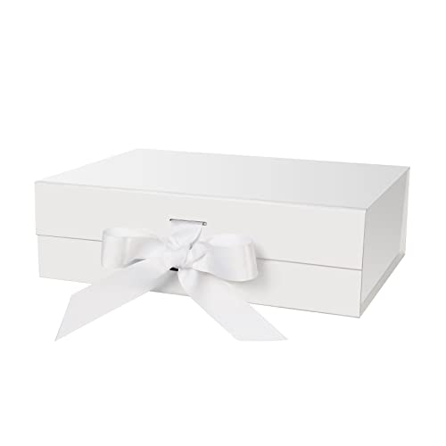 DaiJoob White Gift Box with Lid for Presents 10.5x7.5x3.1 Inches - color: White-10.5x7.5x3.1 Inch-1pcs