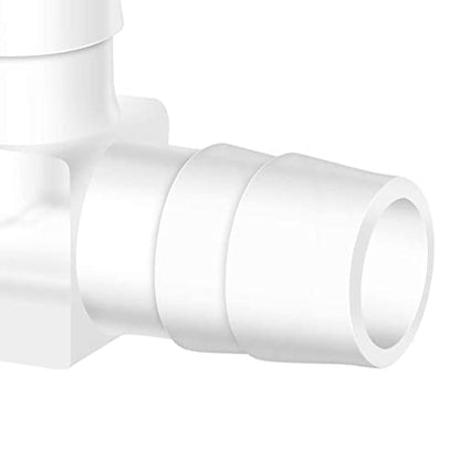 Quickun 5/16" Hose Barb 90 Degree Elbow L Fitting, Plastic 2 Way Equal Barbed Joint Splicer Mender Union Adapter Hose Fitting (Pack of 7) - size: 5/16" (7Pcs)