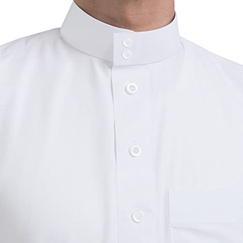 Traditional Dishdasha – Mens Saudi Style Thobe Classic - Full Length Long Sleeve Islamic Thobe - White - size: X-Large