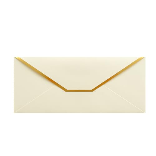 Money Envelopes – V-Flap Foil Border Luxury Gifting Money Envelopes (3" x 7") – Perfect for Weddings, Invitations, Baby Showers, Photos, Graduations, and Birthdays (Ivory, 50 Pack) - color: Ivory