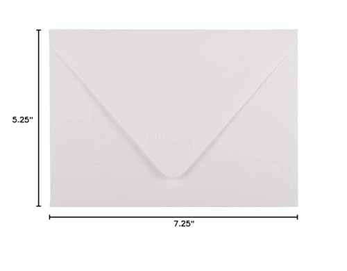 JAM PAPER A7 Invitation Envelopes with Euro Flap - 5 1/4 x 7 1/4 - White - 50/Pack - color: White Euro Flap, size: A7
