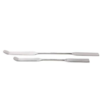 Stainless Steel Double Ended Micro Lab Spatula Sampler, Square & Round Angled End - Chattaway Style (6") - size: 6"