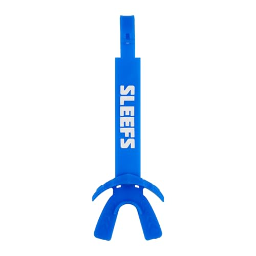 SLEEFS X Blue Football Mouth Guard - Lip/Mouthguard with Helmet Strap - Lip/Teeth Protector Mouthpiece - Moldable - for Youth/Adults, Men & Women Mouth Guard, Maximum Air Flow, Lacrosse, All Sports - color: Blue