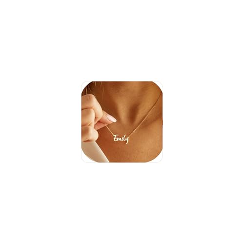 Ajiangwu 18K Gold Plated Name Necklace Personalized,Multiple Custom Name Necklace Family Necklace with Kids Names Customized Choker Necklace for Women - color: 1 Name