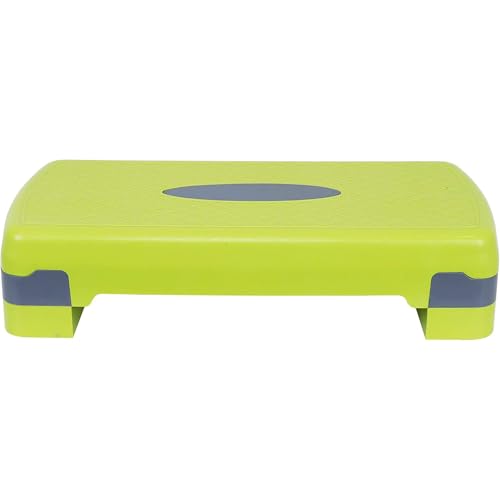 Fitvids Aerobic Step Platform Trainer with Adjustable 2-Level Risers, 400 Pound Weight Capacity – Non-Slip Exercise Stepper - color: Lemon/Gray