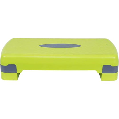 Fitvids Aerobic Step Platform Trainer with Adjustable 2-Level Risers, 400 Pound Weight Capacity – Non-Slip Exercise Stepper - color: Lemon/Gray