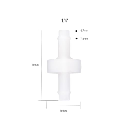 1/4" 6mm PVDF Spa Ozone Generator Ozonator One-way Check Valve 2PCS | oxygen, vacuum, hose barb, plastic micro diaphragm water stops, for hot tub, soap dispenser
