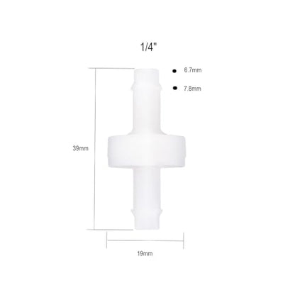 1/4" 6mm PVDF Spa Ozone Generator Ozonator One-way Check Valve 2PCS | oxygen, vacuum, hose barb, plastic micro diaphragm water stops, for hot tub, soap dispenser