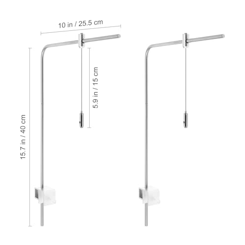Adjustable Aquarium Light Bracket Mount - Fish Tank Light Holder Aluminum Alloy Aquatic Plant Lighting Holder for Freshwater & Saltwater Aquariums, Silver, 15.74 X 9.84 Inches