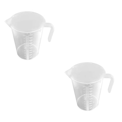 Garneck 2pcs Fish Tank Measuring Cup Thickened Aquarium Water Changing Tool Scale for Feeding and Cleaning Aquariums