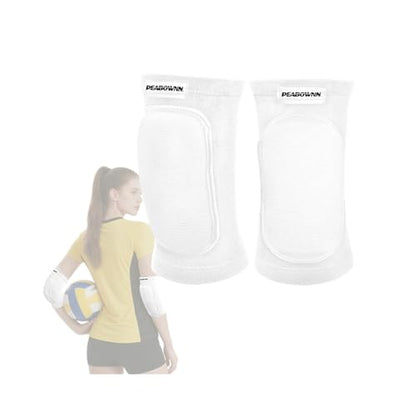 Volleyball Elbow Pads Youth 2XS-XL - Kids Teens Elbow Protector with Thicken Sponge Breathable Padding - color: White, size: X-Small