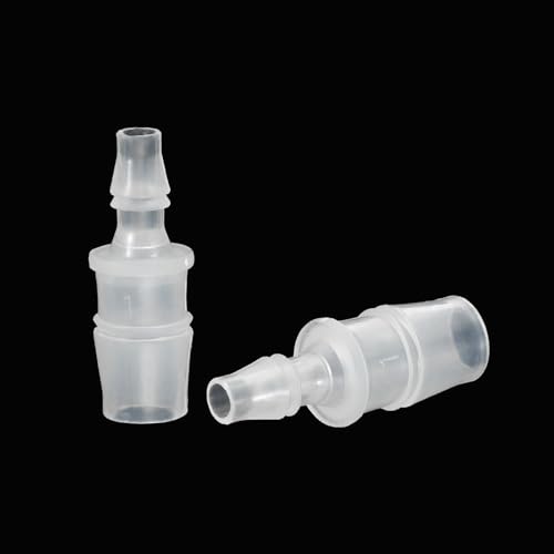 PATIKIL 1/2" x 1/4" Plastic Hose Barb Fitting, 2 Pcs Thru-Bulk Pipe Connectors Barbed Splicer Mender Joint Adapter Union for Aquarium Fuel Gas Liquid Air - size: 1/2" x 1/4"