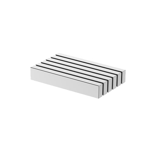 Large N52 Magnet Bar - 60x10x5mm - 6Pack, Super Strong Neodymium Magnets, Powerful Rare Earth Magnets, 30.6LBS Pull Force Heavy Duty Industrial Block Neodymium Magnet Strip - size: 60x10x5mm w/o adhesive