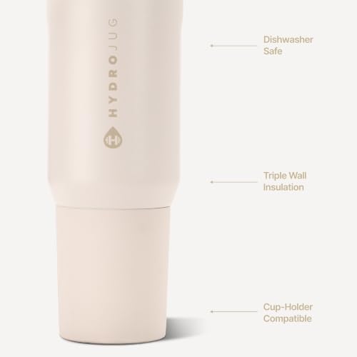 HydroJug Sport 20 oz Insulated Stainless Steel Water Bottle, Cream - color: Cream, size: 20 Ounces