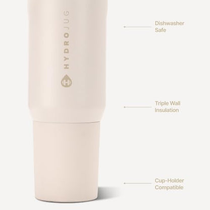 HydroJug Sport 20 oz Insulated Stainless Steel Water Bottle, Cream - color: Cream, size: 20 Ounces
