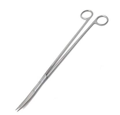 A2Z-Aquascaping Maintenance Tools Accessories,Anti-Rust Stainless Steel Tweezers Scissors Spatula for Aquarium Tank Clean, Fish Tank, Bonsai, Algae Scrapers (12" Scissors - Curved - Silver) - size: 12" Scissors - Curved - Silver