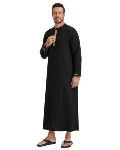 YAOHUOLE Arabic Thobe for Men Muslim Caftan Thobe Arabic Thobe