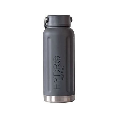 24oz Stainless Steel Insulated Water Bottle, Keep 24H Cold, Leak-Proof Wide Mouth Lids, BPA-Free Bottles, Mens Water Bottle for Gym, Hiking, Travel -Gray - color: Gray-Handle Lid, size: 24 Ounces
