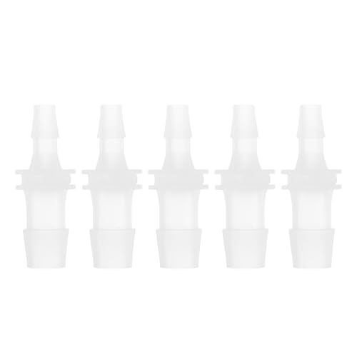 8/23" to 1/5" Hose Barb Fitting Hose Straight Reducing Coupler | 5 Pcs, Plastic, Clear, Fits 8/23" to 1/5" ID Flexible Tube, Barb Reducer Fitting, for Aquarium, Fountain, Drip Irrigation - size: 8/23"-1/5"