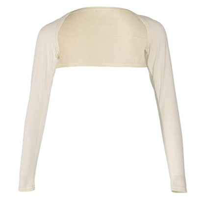 LoveinDIY Full Arm Sleeves Shrug Hijab Ramadan Islamic Stretchy Modal One Piece - color: Beige