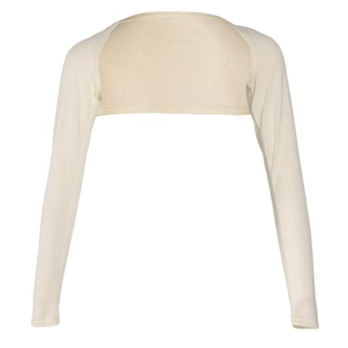 LoveinDIY Full Arm Sleeves Shrug Hijab Ramadan Islamic Stretchy Modal One Piece - color: Beige