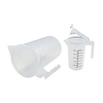 Plastic Measuring Pitcher, Clear Measuring Cup with Spout & Handle Liquid Measuring Container with Cover for Water, Wine, Milk, Oil Kitchen Tool(500ML)