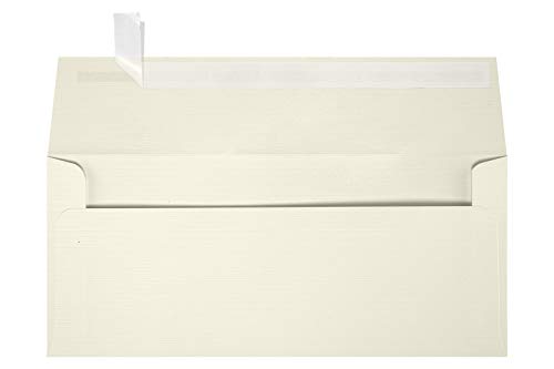 LUXPaper #9 Slimline Invitation Envelopes | Peel & Press | 3 7/8" x 8 7/8" | Natural Linen | 80lb. Text | 50 Qty - color: Natural Linen, size: 50 Qty.