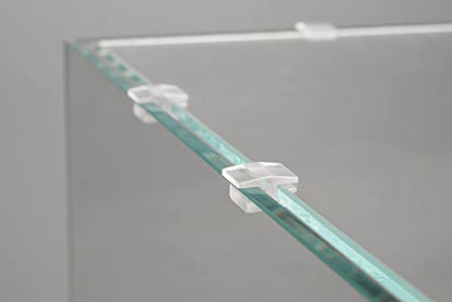 Low-Profile Clear Acrylic Aquarium Cover Clips for 4mm Glass Lid (3.5mm Gap per Side) - 12pcs, Minimalist, Fits Rimless Tanks of All Thicknesses - size: 4mm with 3.5mm Gap (12 pcs)