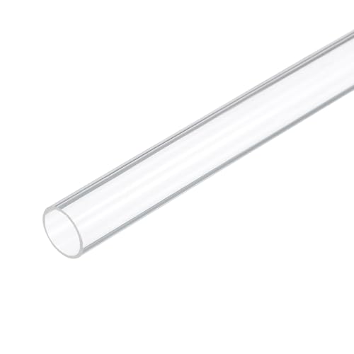 18" Clear Plastic Rigid Pipe 13mm ID x 15mm OD (1/2" ID x 0.6" OD) Acrylic Round Tubing, [for Plumbing, Hydraulics, Aquarium] - size: 0.5" x 0.6"