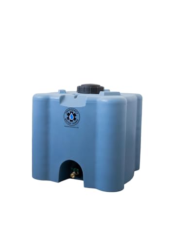 30 Gallon Stackable Emergency Water Storage Tank – Heavy-Duty Water Barrel for Long-Term Drinking Water or Preparedness - color: Blue