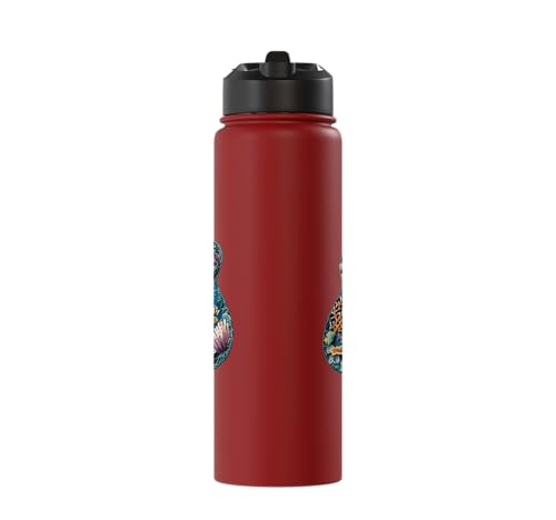 Ukulele Water Stainless Steel Insulated Water Bottle - color: Red