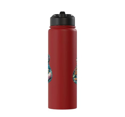 Ukulele Water Stainless Steel Insulated Water Bottle - color: Red