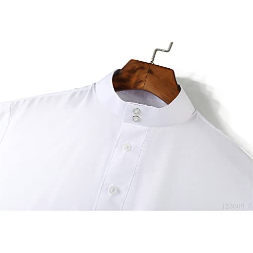 Men's Saudi Arabic Thobe Jubba Dishdasha Long Sleeve Robe Ramadan Muslim Dress Middle East Islamic Clothing (328# White, XL)