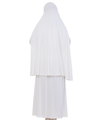 Prien Soft Prayer Dress For Women, Muslim Abaya Hijab Set, Long Turkish Cotton Praying Outfit, Islamic Clothes For Ramadan - color: Cream