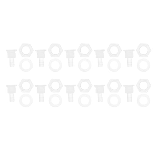 1 Set Plastic Hose Barb Fitting 5/16" Hose ID Barb M16 Male Thread Thru-Bulk Bulkhead Fittings Clear PP - size: 5/16"-M16