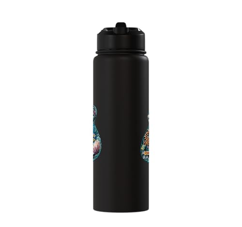 Ukulele Water Stainless Steel Insulated Water Bottle - color: Black