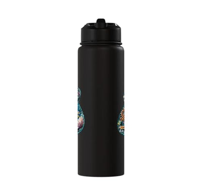 Ukulele Water Stainless Steel Insulated Water Bottle - color: Black